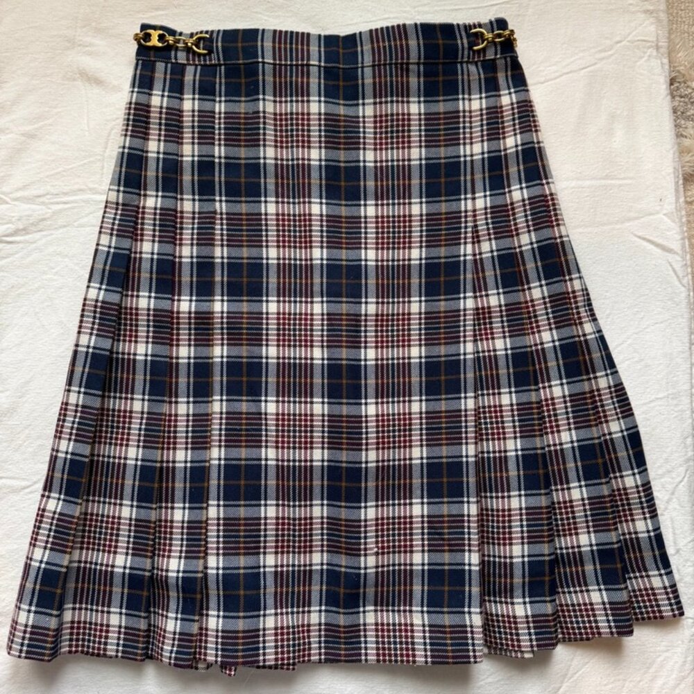 Tory Burch Milano Tartan Plaid Garrett Skirt Size 2 Pleated EUC